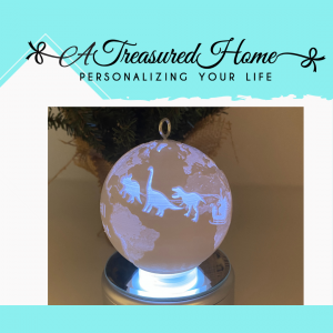 Dinosaur lithophane ornament with lights on