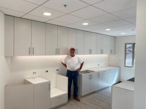 Jim Russell, owner of James Russell Co. near San Francisco, only uses Global Cabinet Supply for all his cabinet components. GCS components are cut precisely and slide-to-lock together perfectly without any hardware showing.