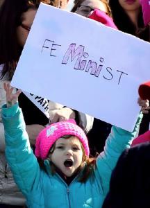 Young feMINIst at 2018 Women's March in Washington, D.C.