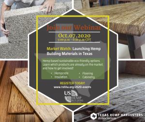 Register today to start building y our place in Texas's hemp construction market!