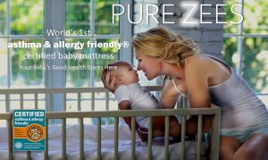 Pure Zees asthma and allergy friendly certified Crib Mattress and Mother With Baby