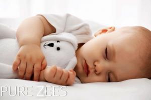 Pure Zees asthma and allergy friendly certified Crib Mattress and Sleeping Baby