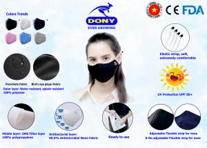 DONY MASK - Premium Covid antibakterielle Gesichtsmaske aus Stoff (waschbar, wiederverwendbar) mit CE-, FDA-, TÜV-Reichweite und DGA-Zertifizierung