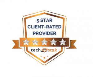 TechStak 5 Star Rated Provider Badge