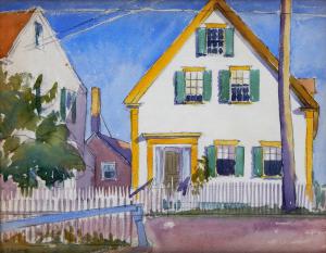 Watercolor on paper by George Copeland Ault (N.Y./Ohio/England, 1891-1948), titled White and Yellow: Provincetown, 10 ¼ inches by 14 inches (sight) (est. $1,500-$2,500).