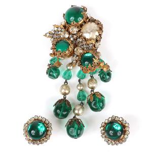 Miriam Haskell pin and earrings