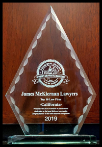 James McKiernan Lawyers has been named among the Top Ten Personal Injury Law Firms in the state of California by Attorney and Practice Magazine.