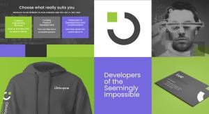 Presentation of the different graphic elements that compose the new identity. Typography, Slogan, Color Palette
