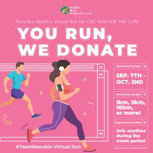 Renu Bio Health's Virtual Run for CIBC Run for the Cure
