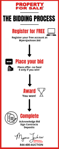 The bidding process for an estate auction, or any auction