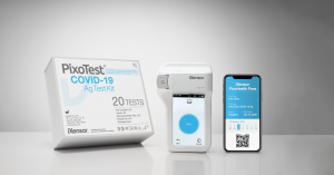 The PixoTest® POCT COVID-19 Antigen Testing is a smart antigen testing solution — issuing test results to PixoHealth Pass app users