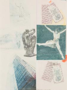 Solvent transfer, acrylic and graphite by Robert Rauschenberg (American, 1925-2008), Untitled (1983), signed and dated, 28 ¾ inches by 21 ¾ inches (est. $10,000-$15,000).