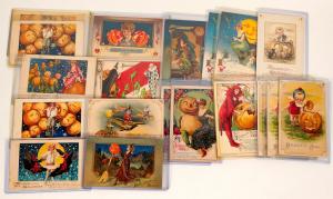 Group of about 19 Halloween cards, with artwork by John Winsch, one of the finest artists of the early postcard period, circa 1905-1010 ($1,562).