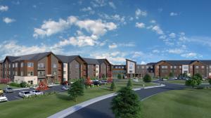 Architectural rendering for Astral at Auburn, a new retirement community in Auburn, Indiana.