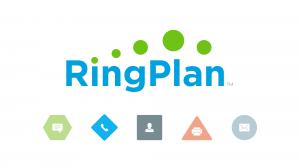 RingPlan logo with icons for each of the available features including phone, fax, video conferencing, text messaging, and more