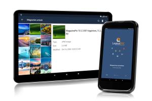 Tablet and Smartphone with LogicalDOC Mobile thumbnail gallery