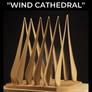 Wind Cathedral sculpture created from obsolete wind turbine blades