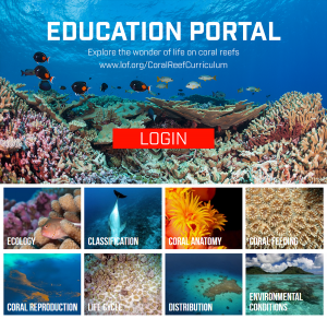 The Living Ocean Foundation's Education Portal, a free educational resource for students and teachers interested in learning about science and coral reefs.