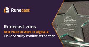Runecast Analyzer wins Computing’s 2020 Cloud Security Product of the Year Award, and its makers win Computing’s 2020 Best Place to Work in Digital Award.