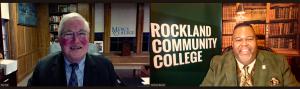Mercy College President Tim Hall and Rockland Community College President Dr. Michael Baston signed a dual admission agreement on November 30th.