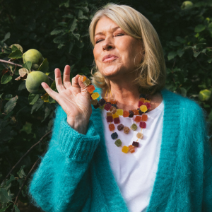 Martha Stewart's Gummy Necklace made from her CBD Wellness Gummy Sampler