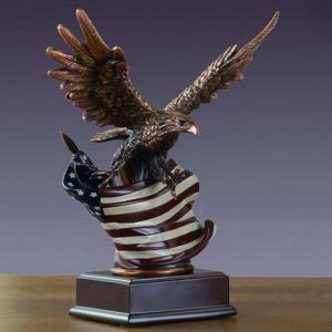 Wall Street Treasures Eagle With Flag Statue