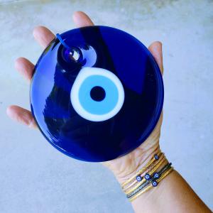Transparent blue evil eye from turkey
