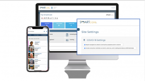 Picture of mobile app COVID-19 Toolset, show with COVID alert.