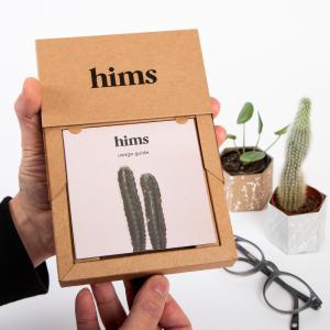 Burgopak award-winning cabrio packaging design for Hims Men's Health range. Innovative and patented design.