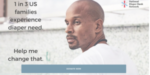 Photo of Bomani Jones' fundraising page in support of the National Diaper Bank Network.