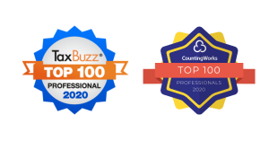 Top 100 badges for CountingWorks and TaxBuzz