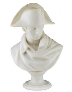 Carved white marble bust of Napoleon from the 19th century, 20 ½ inches tall (est. $1,000-$2,000).