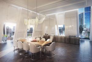 The award-winning design calls for 9,650 square feet of interior and exterior space with walls of glass, skylights, and oversized windows to bring the outside in and filter in an abundance of natural light.