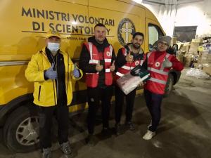 Volunteer Ministers from Padua work with members of the Red Cross in Sisak to ensure supplies are delivered immediately to those in need.