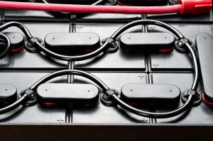 A Stealth Barbed Watering System installed on a lead acid battery