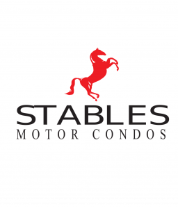 Image of Stables Motor Condo logo. It is a red stallion.