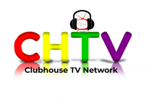 Clubhouse TV Network colorful logo. First network to launch 24 hour interactive audio-only audiothon on Clubhouse platform.