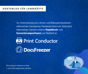 Um Pädagogen zu unterstützen, bietet das Softwareunternehmen fCoder ihnen eine kostenlose Stapeldruck- und Konvertierungssoftware an.