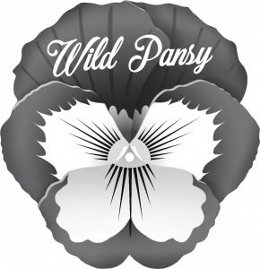 Wild Pansy logo is a stylized flower incorporating the crown theme of the Armin Lear logo