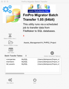 FmPro Migrator Batch Transfer Utility