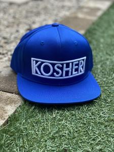 The KOSHER hat, pictured in Royal Blue / White