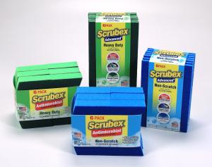 Group Shot of Scrubex Scrubber Sponges and Scour Pads