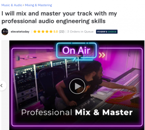 Fiverr choice badge for audio engineer