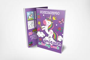 Unicorn Coloring Book Ages 4-8 by Koka Kids Front and Back Cover