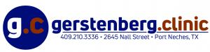 gerstenberg.clinic logo with icon and address (2645 Nall St, Port Neches, TX 77651)