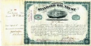 Standard Oil Trust Stock Certificate signed by John D. Rockefeller