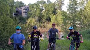 Athletes on a ride with Coach Jenn