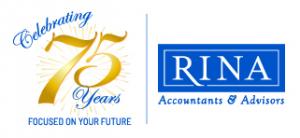 RINA Accountants & Advisors' 75th Anniversary Logo