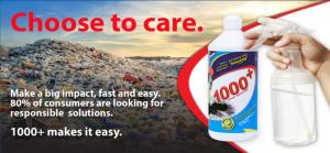 1000+ Stain Remover expands its performance capabilities to include a dual-action spray cleaner concentrate function.