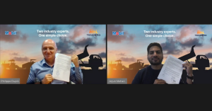 Arjun Mohan, TENDERD's CEO, and Philippe Dupin, Mobil's General Manager e-signed an agreement to offer top-quality maintenance services on project sites